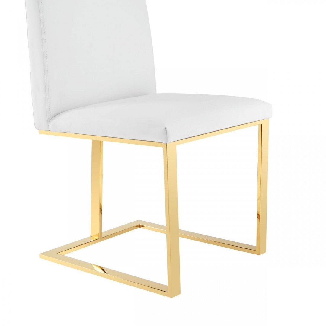 White Gold Contemporary Dining Chair Image 3