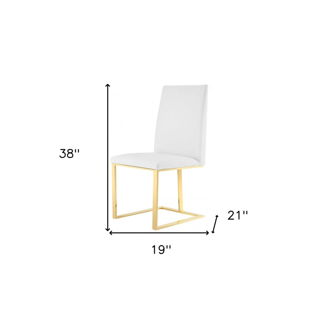 White Gold Contemporary Dining Chair Image 5