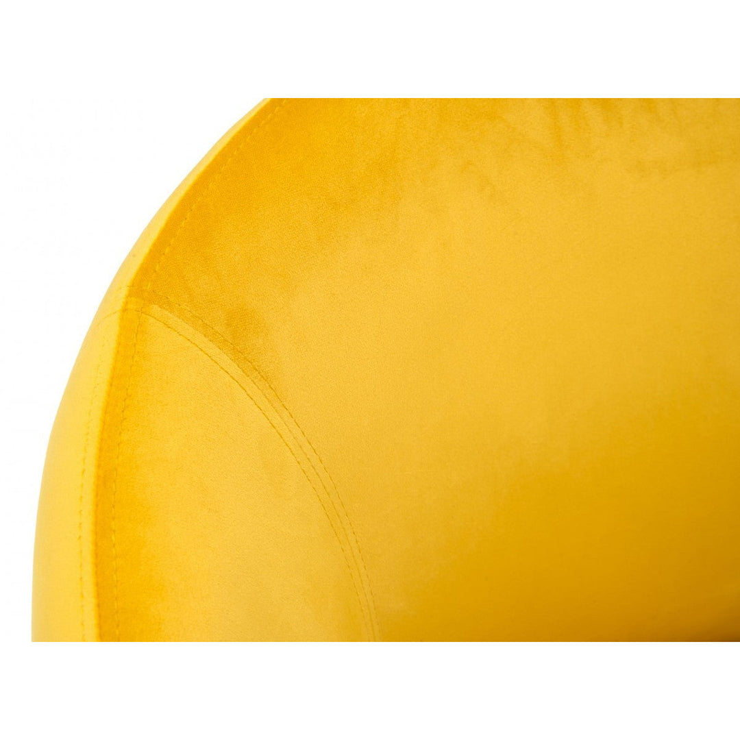 Yellow Velvet Modern Dining Chair Image 3