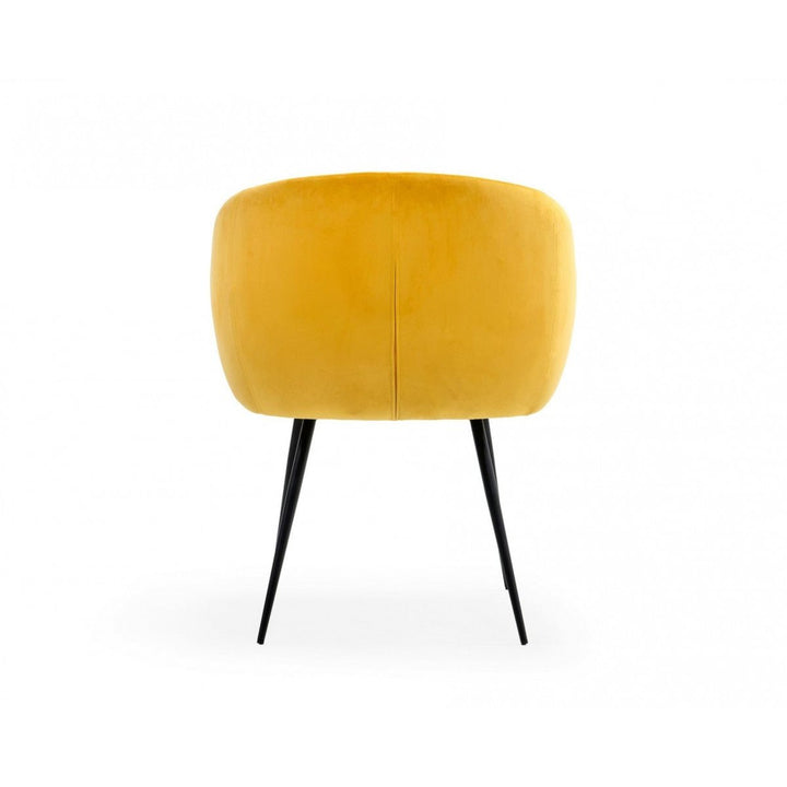 Yellow Velvet Modern Dining Chair Image 4