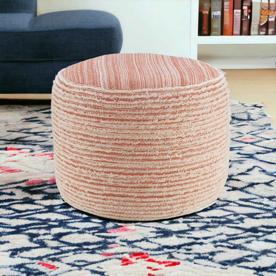 18" Pink Polyester Ottoman Image 3