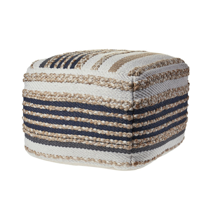 18" Tan Jute Ottoman Image 3