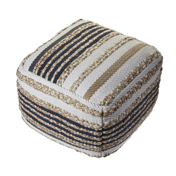 18" Tan Jute Ottoman Image 4