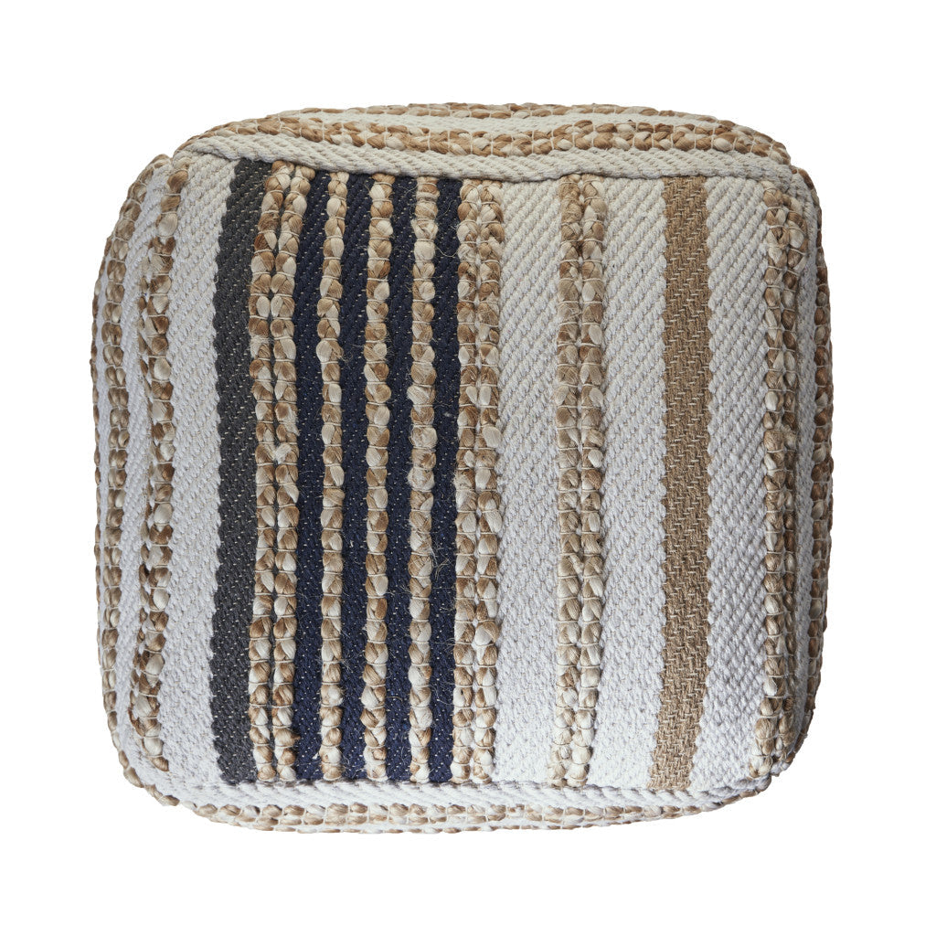 18" Tan Jute Ottoman Image 5