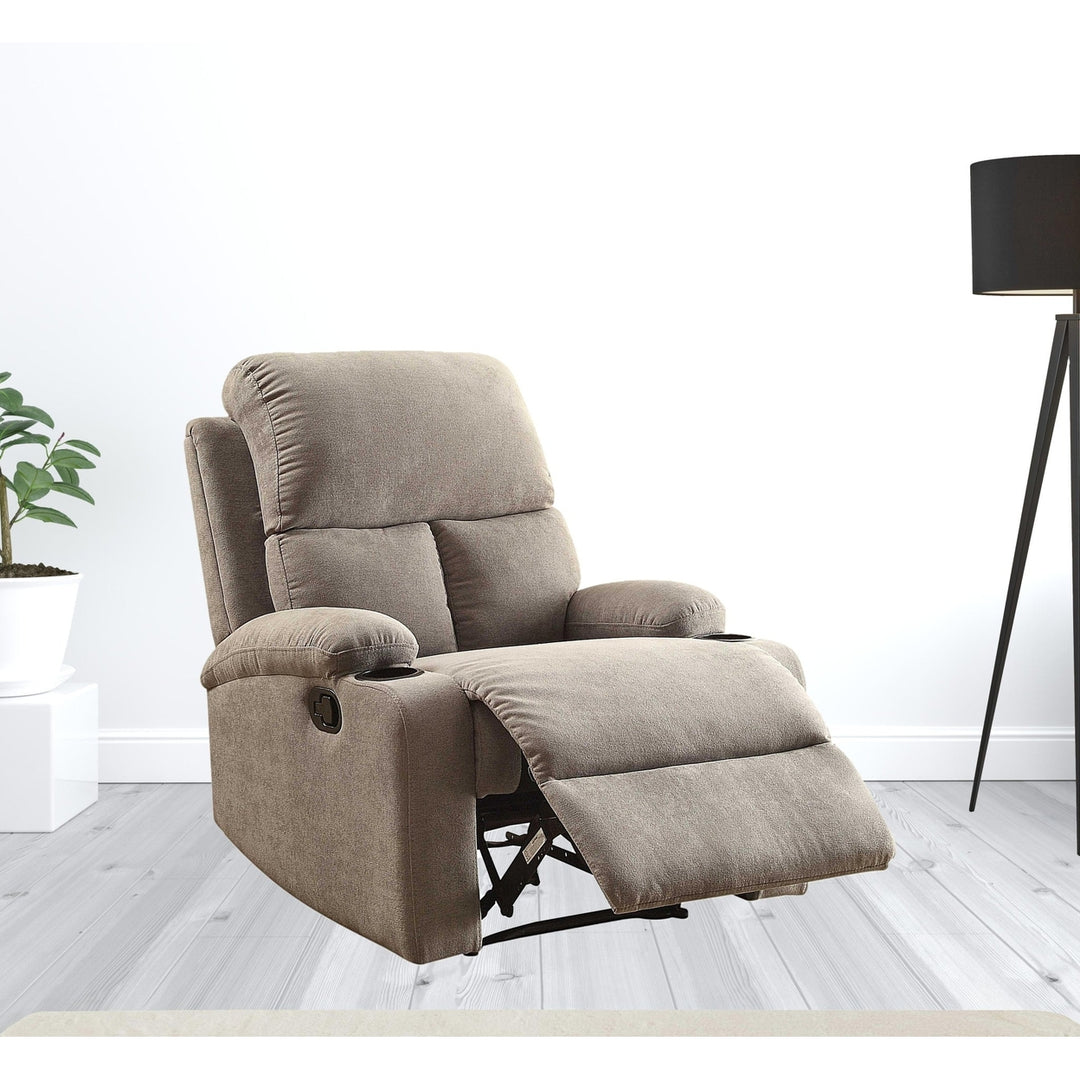 32" Gray Linen Recliner Image 4