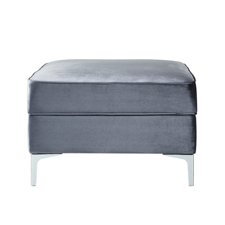 30" Navy Blue Velvet And Silver Storage Image 7