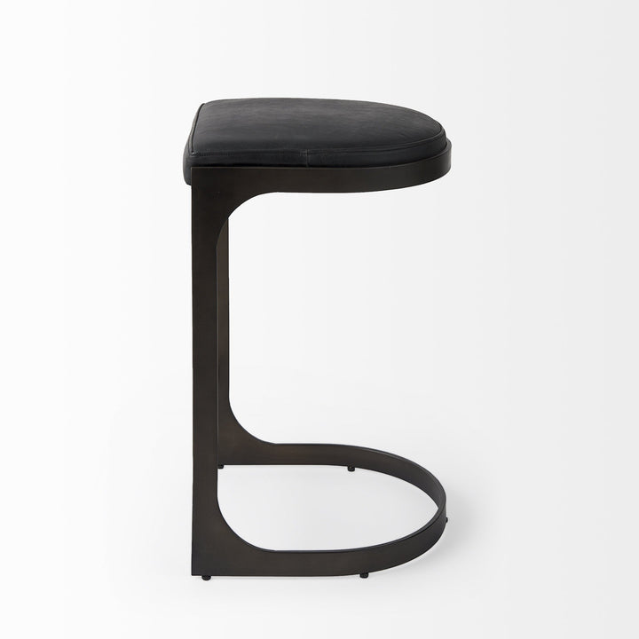 29" Black Iron Backless Bar Chair Image 3