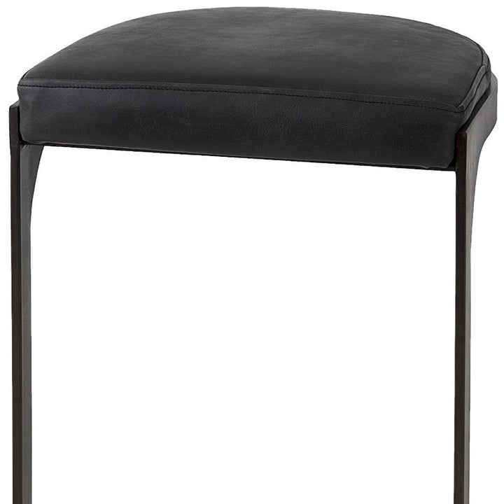 29" Black Iron Backless Bar Chair Image 12