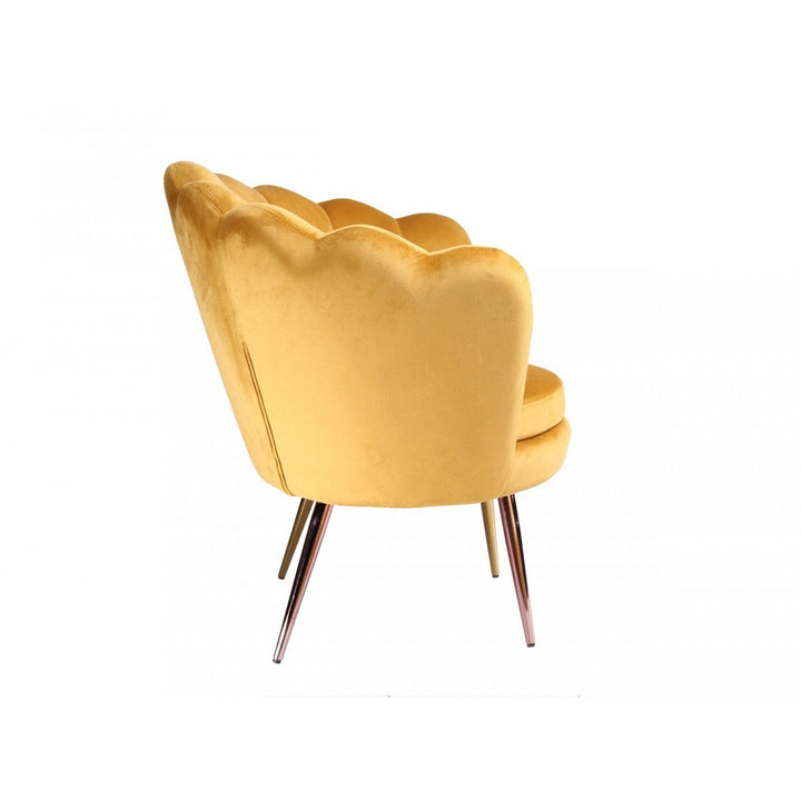 34" Modern Golden Seashell Accent Chair Image 2