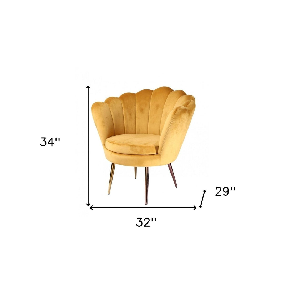 34" Modern Golden Seashell Accent Chair Image 7