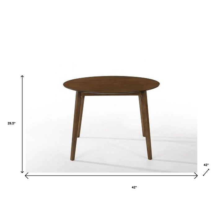 42" Walnut Rounded Solid Wood Dining Image 4