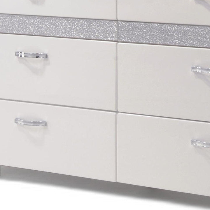 63" White High Gloss Manufactured Wood Eight Drawer Double Dresser Image 4