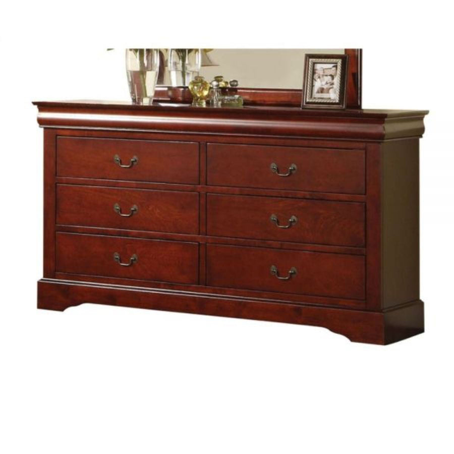 60" Brown Solid and Manufactured Wood Six Drawer Double Dresser Image 1