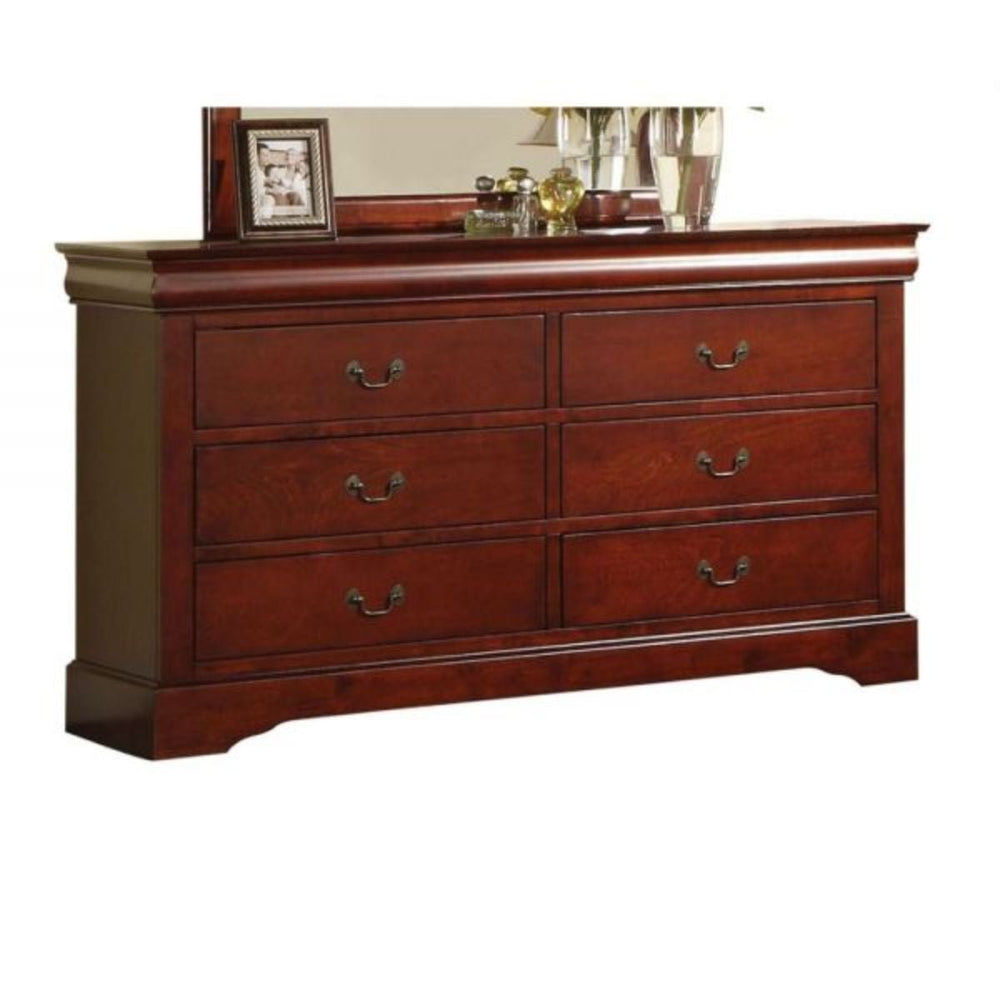 60" Brown Solid and Manufactured Wood Six Drawer Double Dresser Image 2