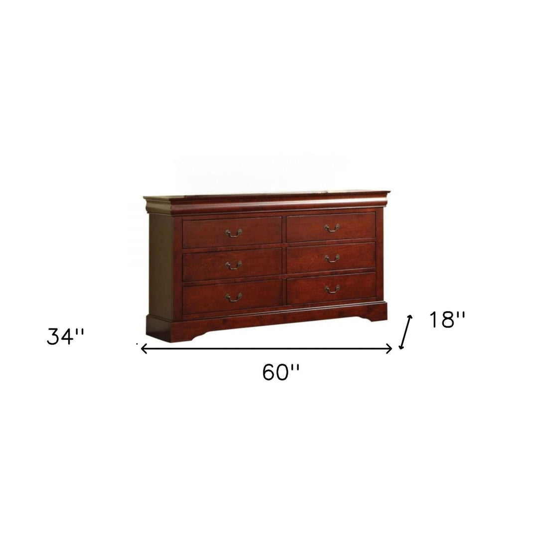 60" Brown Solid and Manufactured Wood Six Drawer Double Dresser Image 7