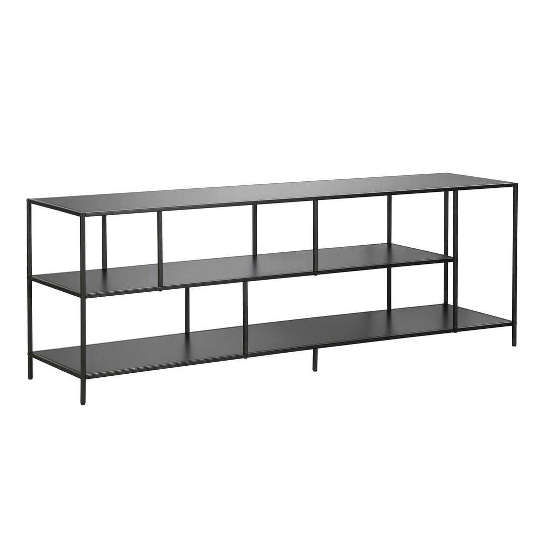 70" Black Metal Open shelving TV Stand Image 1