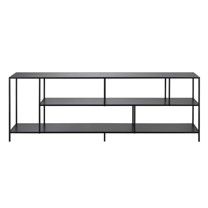 70" Black Metal Open shelving TV Stand Image 3