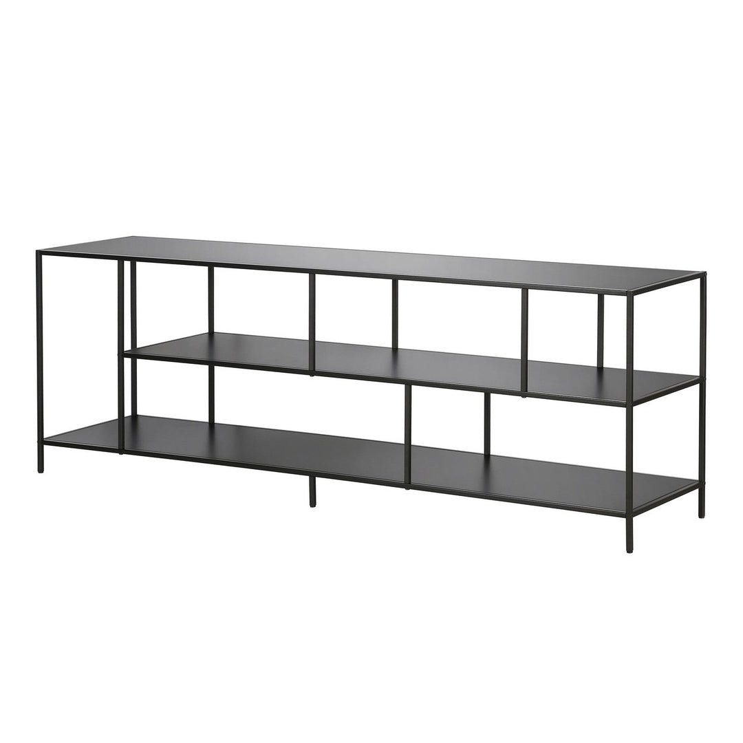 70" Black Metal Open shelving TV Stand Image 4