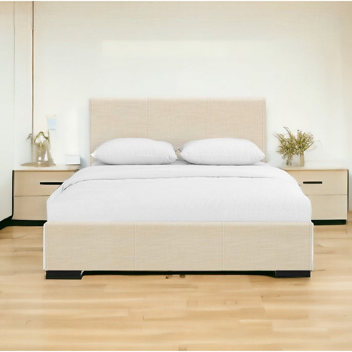 Black Upholstered Queen Platform Bed Image 11