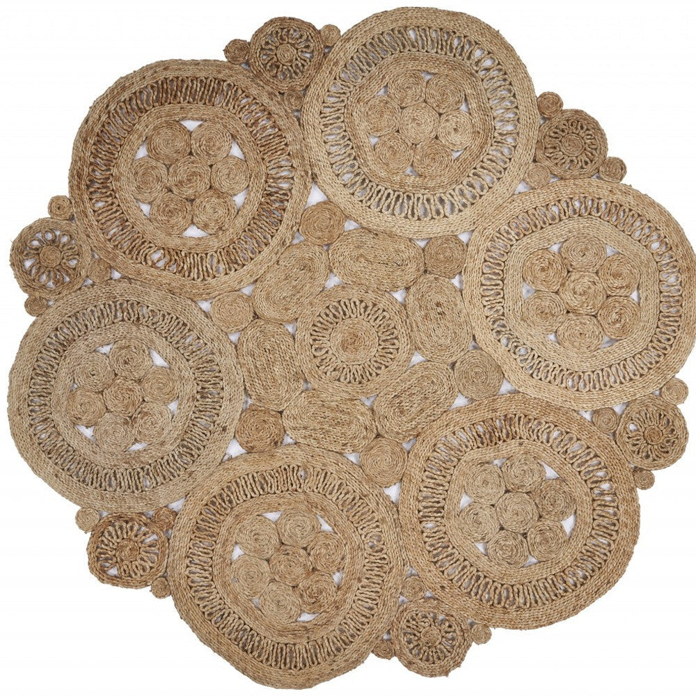 Floral Fantasy Natural Jute Area Rug Image 12