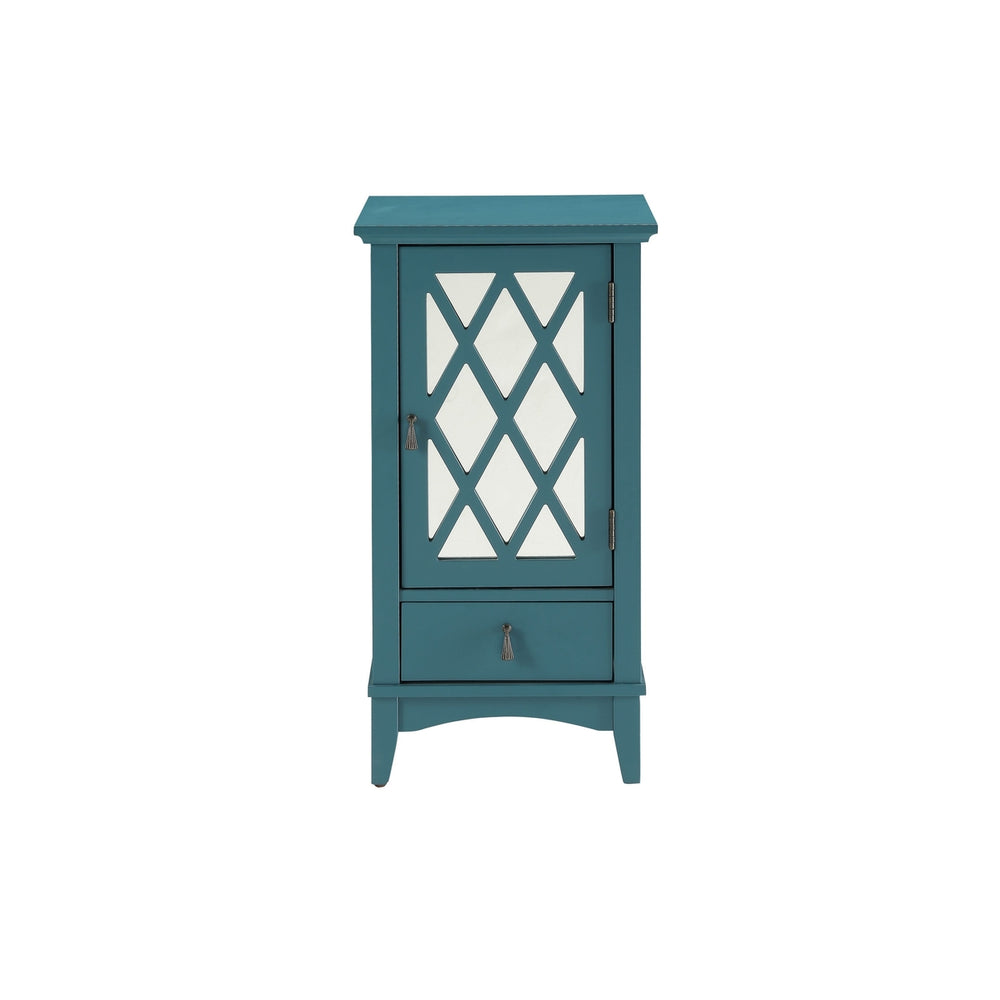 Pop Of Color Teal Accent Cabinet Image 2