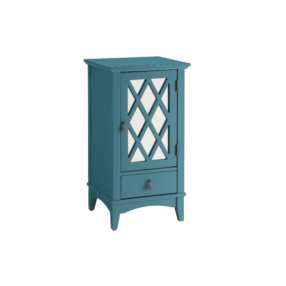 Pop Of Color Teal Accent Cabinet Image 3