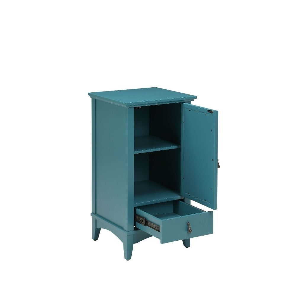 Pop Of Color Teal Accent Cabinet Image 4