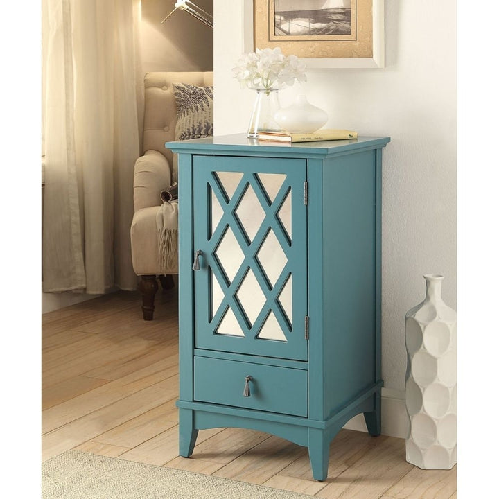 Pop Of Color Teal Accent Cabinet Image 7