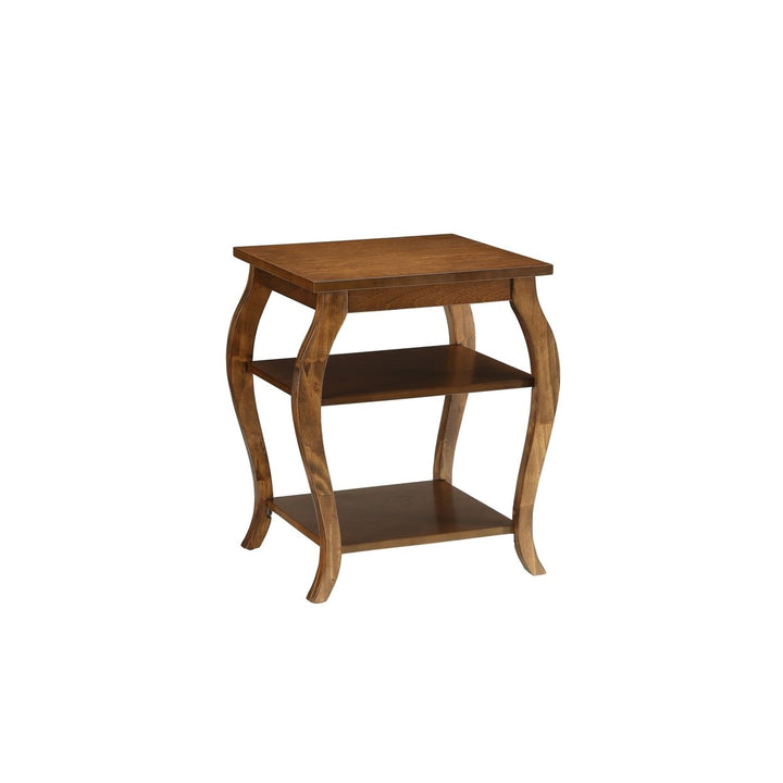 Walnut Finish Bow Leg Square End Table Image 5