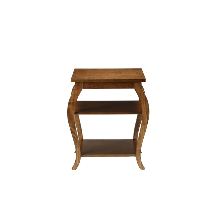 Walnut Finish Bow Leg Square End Table Image 6