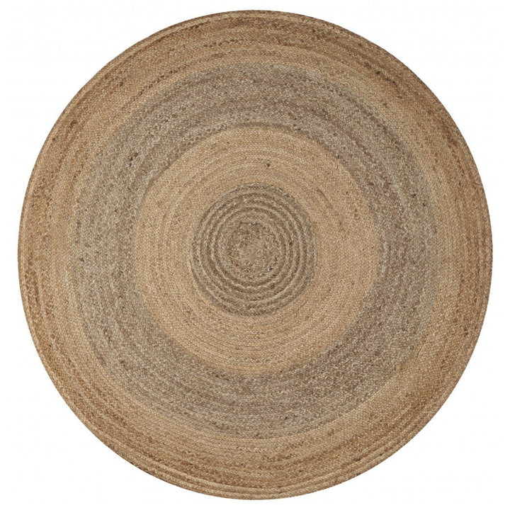 Two Toned Natural Jute Area Rug Image 2