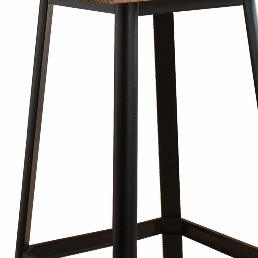 Square Natural And Black High Top Bar Table Image 8