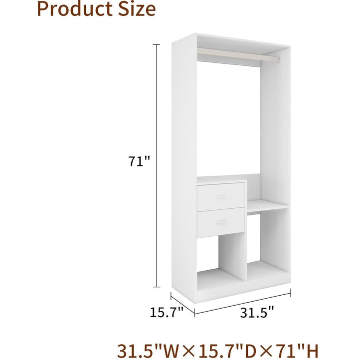 Livelylodge Closet Organizer System with Closet Drawers, Clothes Organizer with Closet Shelves Wall Mounted, Wardrobe Image 6