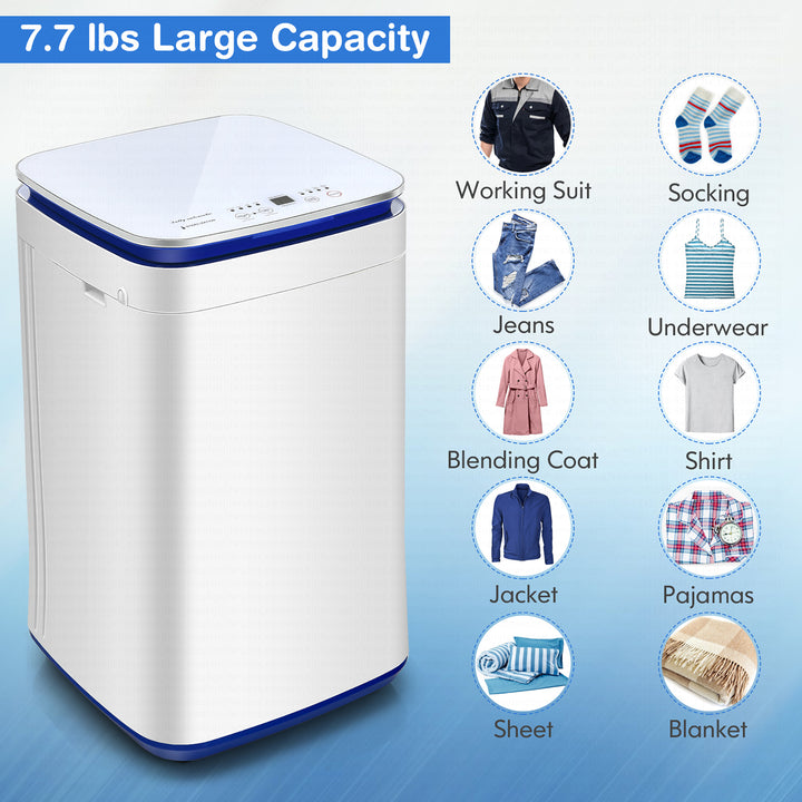 7.7 lbs Compact Full Automatic Washing Machine W/Heating Function Pump Image 9