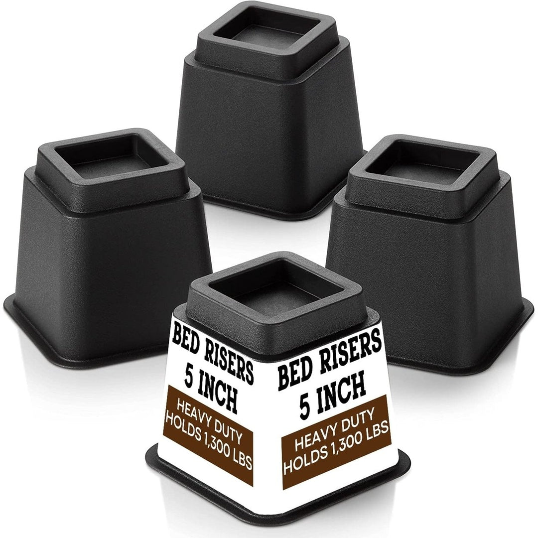 HOLDN STORAGE Heavy Duty Bed Risers Furniture Risers Adjustable 4 Pack Image 3