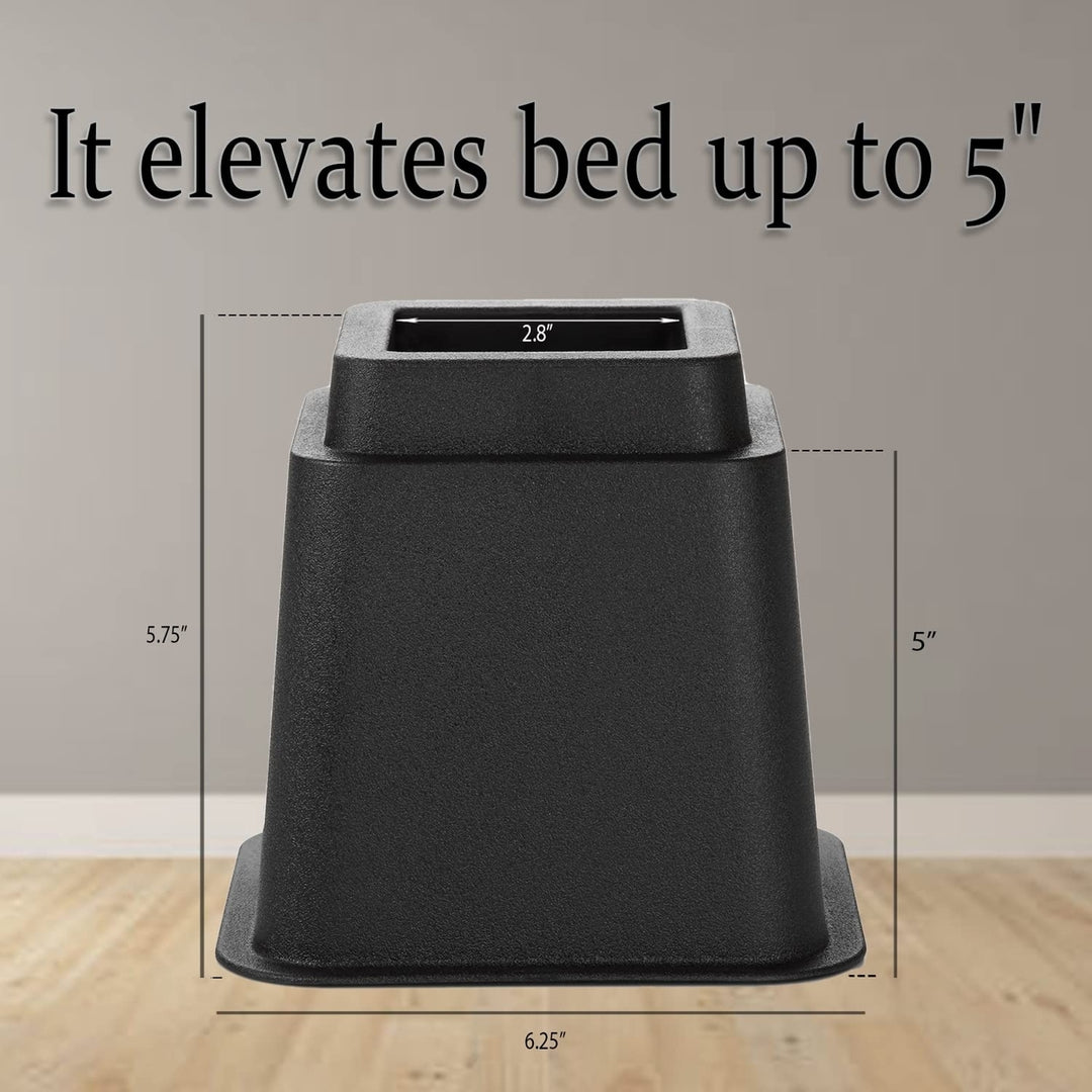 HOLDN STORAGE Heavy Duty Bed Risers Furniture Risers Adjustable 4 Pack Image 9