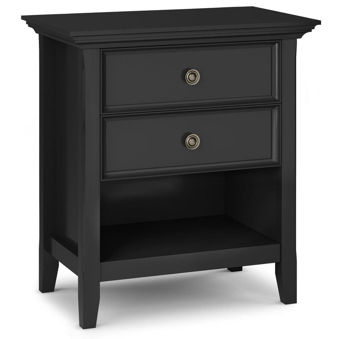 Amherst Bedside Table Solid Wood Nightstand 2 Drawers Open Shelf 16D x 24W x 26H Image 4