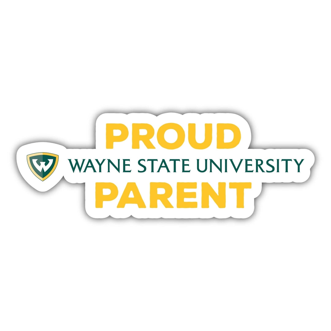 Wayne State 4-Inch Laser Cut Proud Parent Decal Sticker Officially Licensed Collegiate Product Image 1