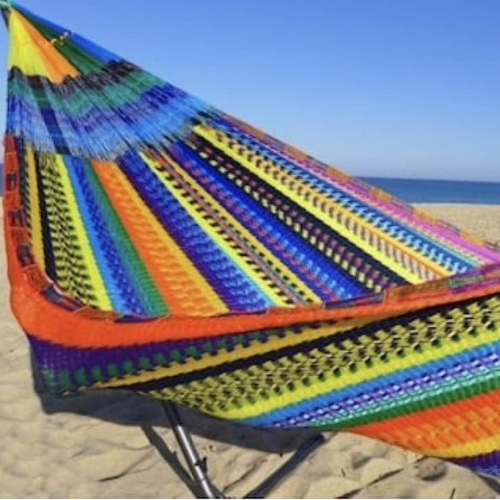 14 Ft King Size Hammock Hamaca Mexico Handmade Threaded Patio Camping Image 3