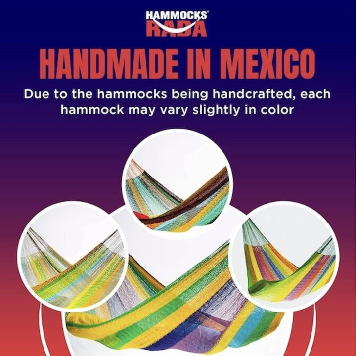 14 Ft King Size Hammock Hamaca Mexico Handmade Threaded Patio Camping Image 5