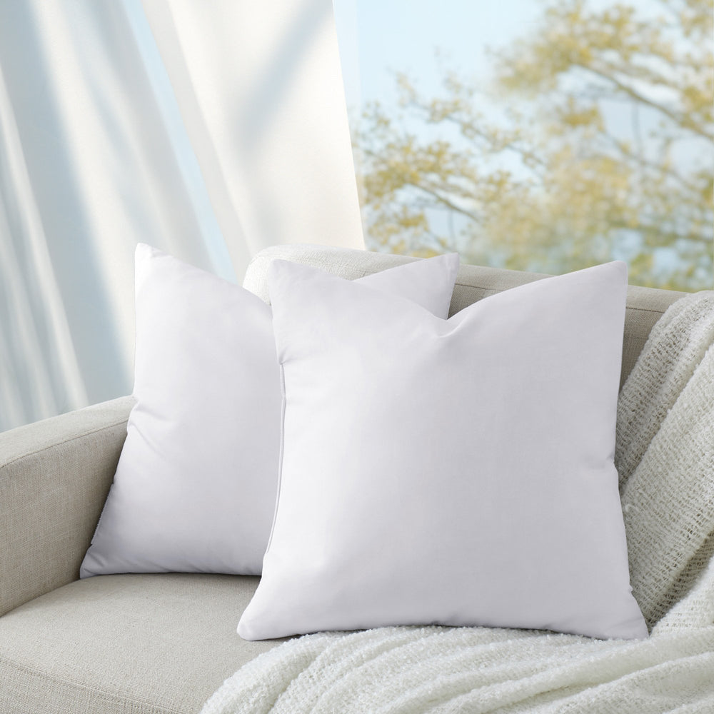 Down Feather Pillow Insert, Square Bed Pillows 12 x 20 inch, 18 x 18 inch, 20 x 20 inch, 26 x 26 inch, Set of 2 Image 2