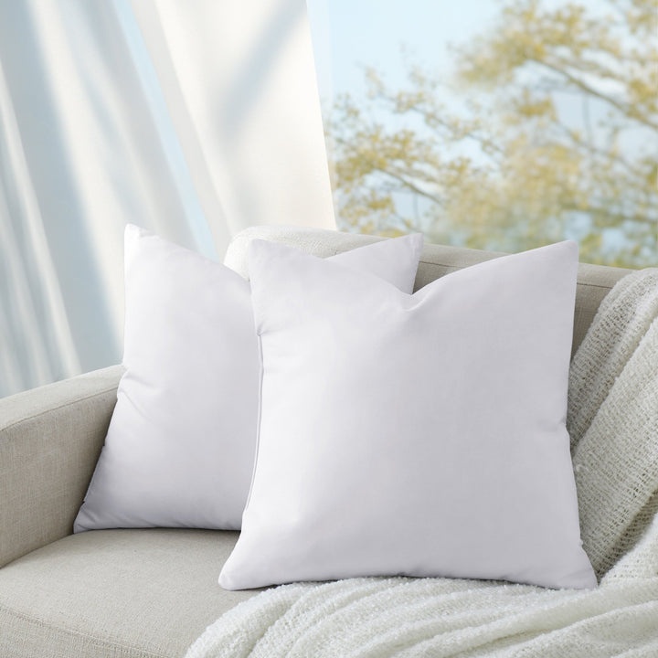 Down Feather Pillow Insert, Square Bed Pillows 12 x 20 inch, 18 x 18 inch, 20 x 20 inch, 26 x 26 inch, Set of 2 Image 1