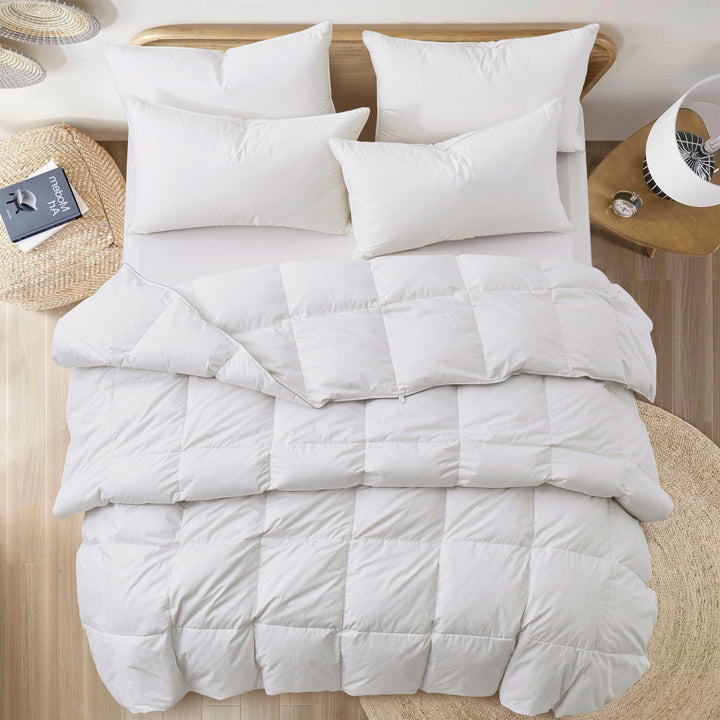 Lightweight Oversize Down Blanket Breathable Cotton Cover Twin Full King Sizes Image 1