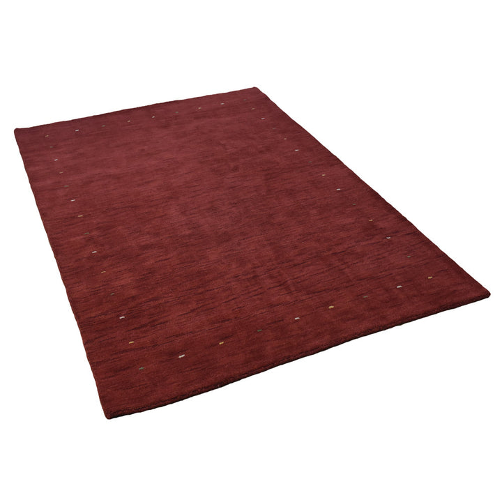 Rugsotic Hand Knotted Wool Area Rug Contemporary Red L00101 5x8 Soft Texture Image 3