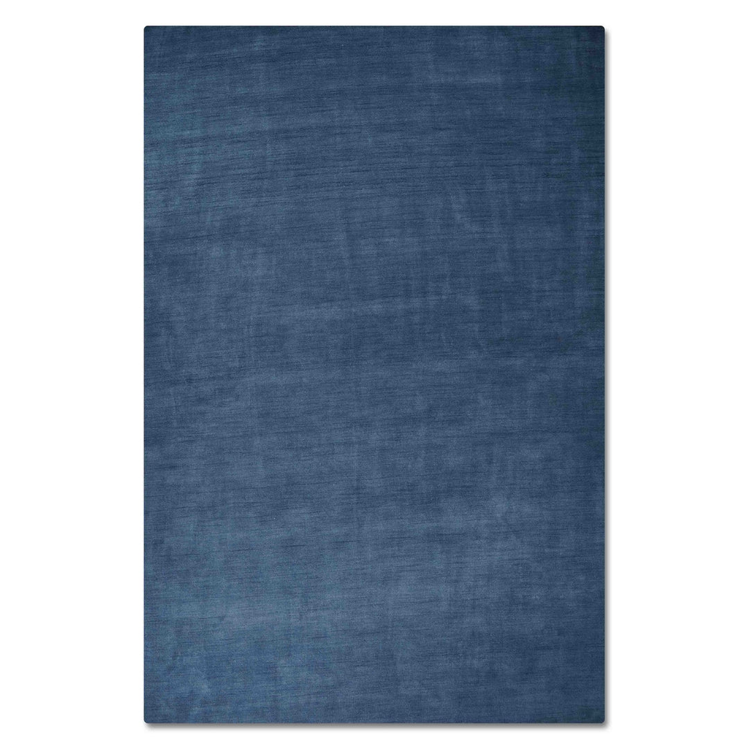 Rugsotic Hand Knotted Wool Area Rug 5x8 Solid Blue L00111 Soft Durable Image 2