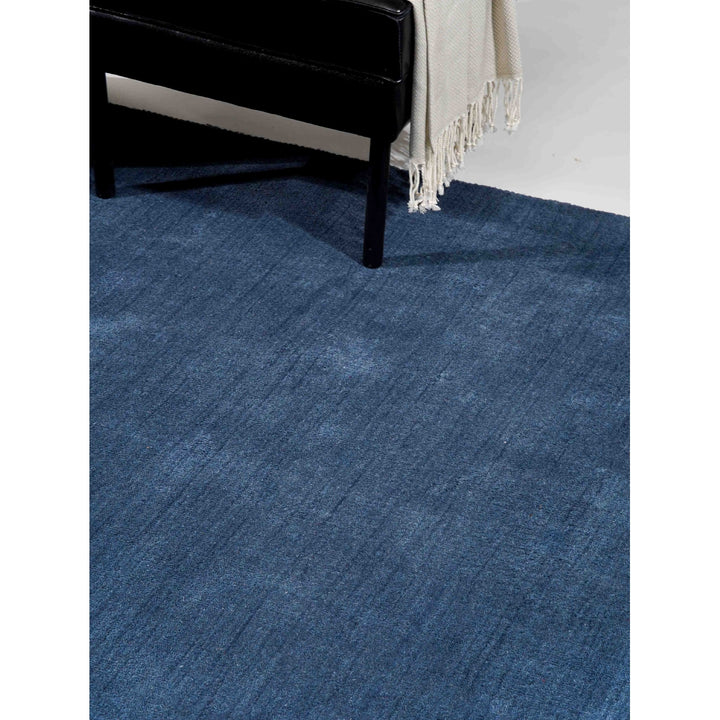 Rugsotic Hand Knotted Wool Area Rug 5x8 Solid Blue L00111 Soft Durable Image 3