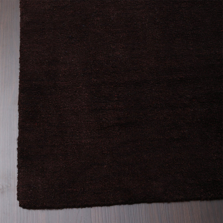 Rugsotic Hand Knotted Wool Area Rug Solid Brown 5x8 L00111 Durable Soft Texture Image 5