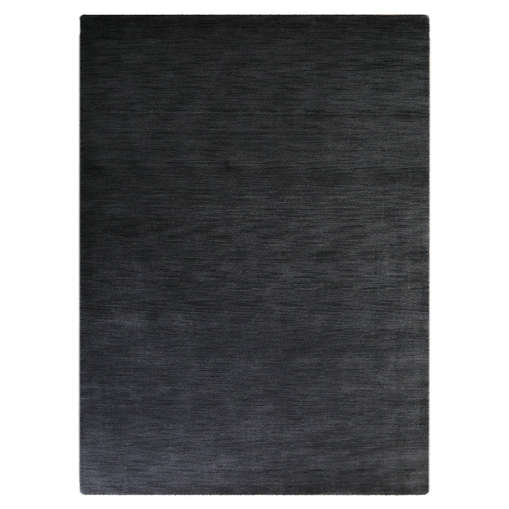 Rugsotic Hand Knotted Wool Area Rug Solid Charcoal 5x8 L00111 Durable Thick Texture Image 2