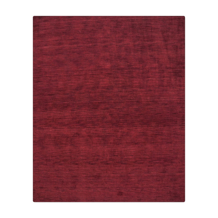 Rugsotic Hand Knotted Wool Area Rug Dark Red 6x9 L00111 Solid Textured Design Image 2