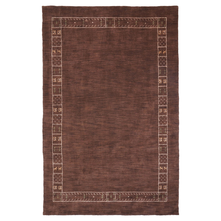 Rugsotic Hand Knotted Wool Area Rug 8x10 Contemporary Brown L00225 Image 2